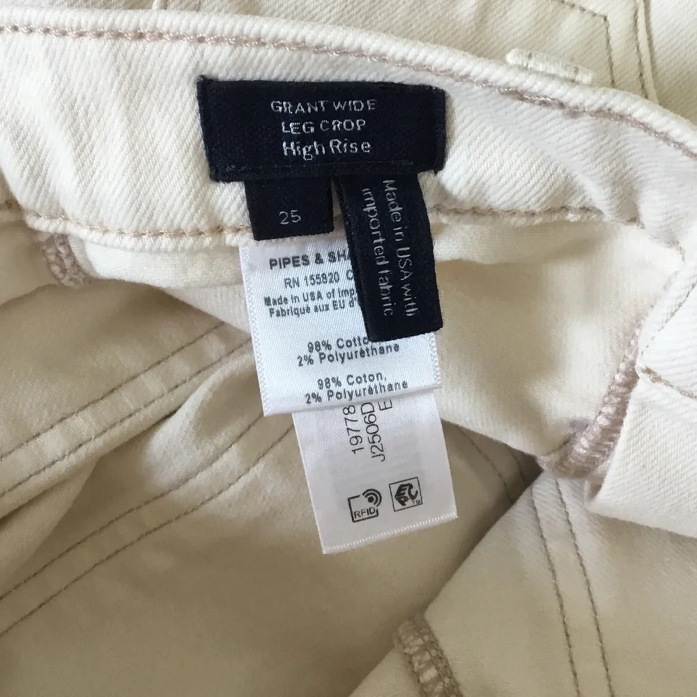 NEW Veronica Beard Grant Wide Leg Crop High Rise Ecru Jeans Size 25 - Picture 10 of 12